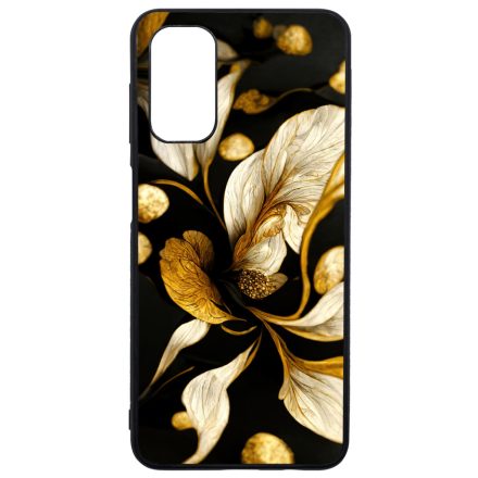 Szépséges fekete-arany virág szatén Art Samsung Galaxy A13 5G tok