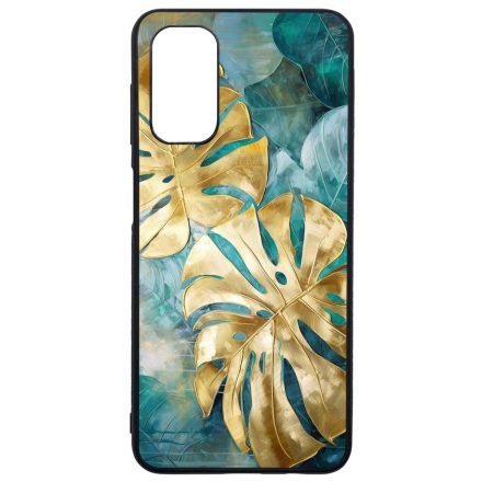 Gyönyörű kék aranyló levelek Art Samsung Galaxy A13 5G tok