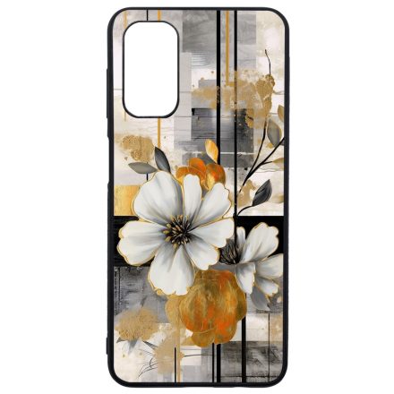 Különleges arany és fehér virágos absztrakt Art Samsung Galaxy A13 5G tok