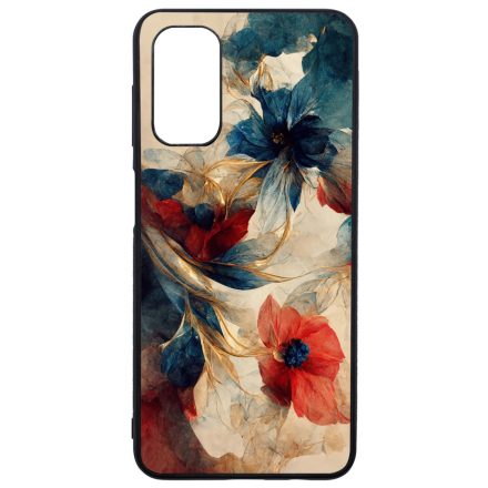 Gyönyörű piros-kék virágos Art Samsung Galaxy A13 5G tok