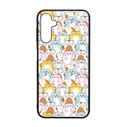 Tündéri Kawaii cica mintás Samsung Galaxy A14 4G/5G tok