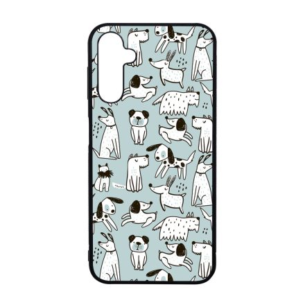 Türkiz aranyos rajzolt kutya mintás Samsung Galaxy A14 4G/5G tok