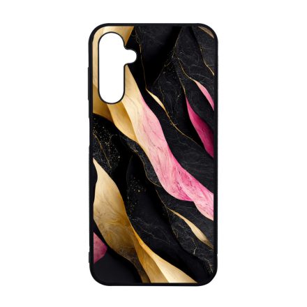 Szépséges fekete-pink és arany márvány mintás Samsung Galaxy A14 4G/5G tok