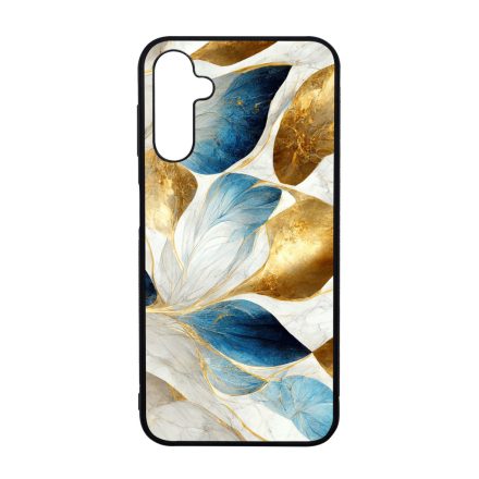 Csodaszép fehér-arany leveles márvány mintás Samsung Galaxy A14 4G/5G tok