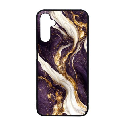 Szépséges lila-fehér és arany márvány mintás  Samsung Galaxy A14 4G/5G tok