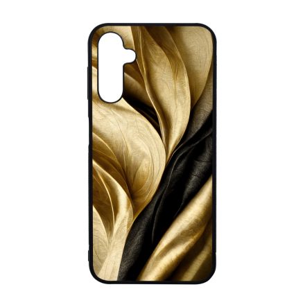 Fekete-arany mintás szatén hatású Art Samsung Galaxy A14 4G/5G tok
