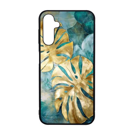 Gyönyörű kék aranyló levelek Art Samsung Galaxy A14 4G/5G tok