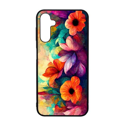 Festett hatású színes virágos Art Samsung Galaxy A14 4G/5G tok