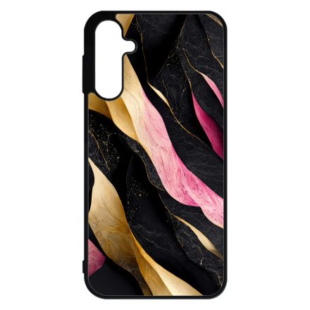 Szépséges fekete-pink és arany márvány mintás Samsung Galaxy A15 4G/5G tok