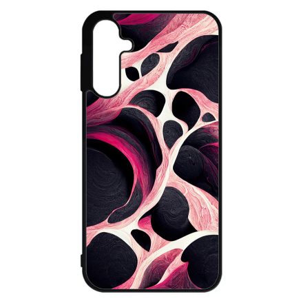 Gyönyörű fekete-fehér és pink márvány mintás Samsung Galaxy A15 4G/5G tok