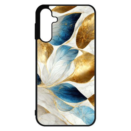 Csodaszép fehér-arany leveles márvány mintás Samsung Galaxy A15 4G/5G tok