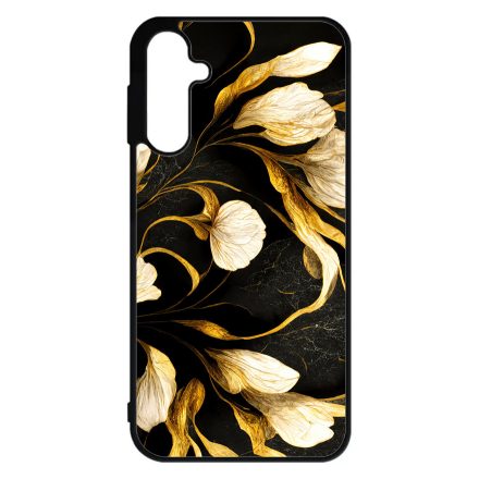 Fekete-arany kála szatén hatású Art Samsung Galaxy A15 4G/5G tok