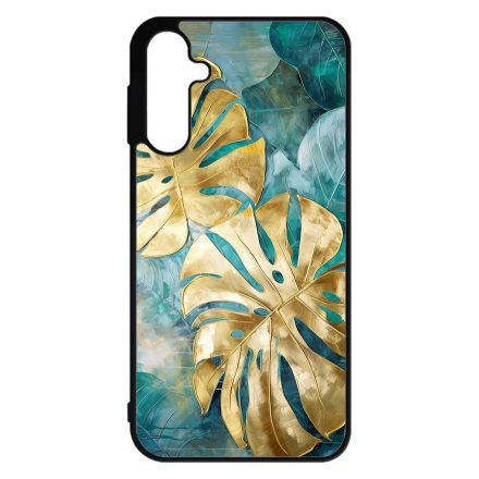 Gyönyörű kék aranyló levelek Art Samsung Galaxy A15 4G/5G tok