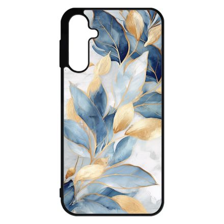 Gyönyörű kék és arany leveles Art Samsung Galaxy A15 4G/5G tok