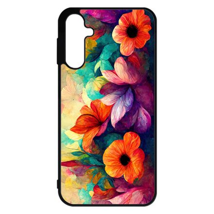Festett hatású színes virágos Art Samsung Galaxy A15 4G/5G tok