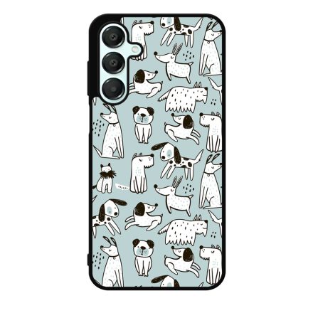 Türkiz aranyos rajzolt kutya mintás Samsung Galaxy A16 4G/5G tok