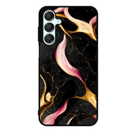 Különleges fekete-pink és arany márvány mintás Samsung Galaxy A16 4G/5G tok