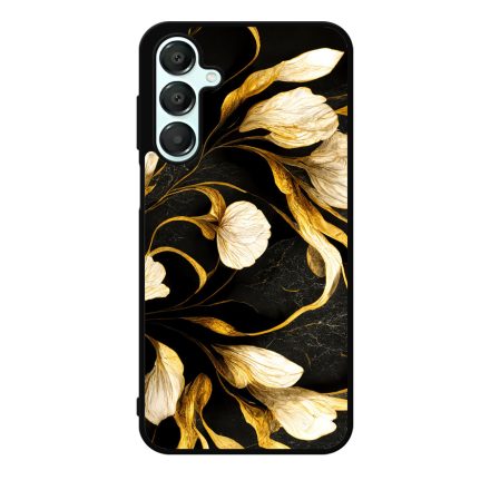Fekete-arany kála szatén hatású Art Samsung Galaxy A16 4G/5G tok