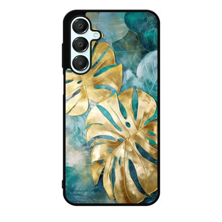 Gyönyörű kék aranyló levelek Art Samsung Galaxy A16 4G/5G tok