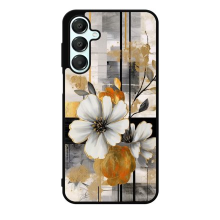 Különleges arany és fehér virágos absztrakt Art Samsung Galaxy A16 4G/5G tok