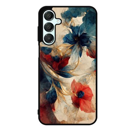 Gyönyörű piros-kék virágos Art Samsung Galaxy A16 4G/5G tok