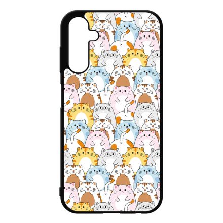 Tündéri Kawaii cica mintás Samsung Galaxy A25 5G tok