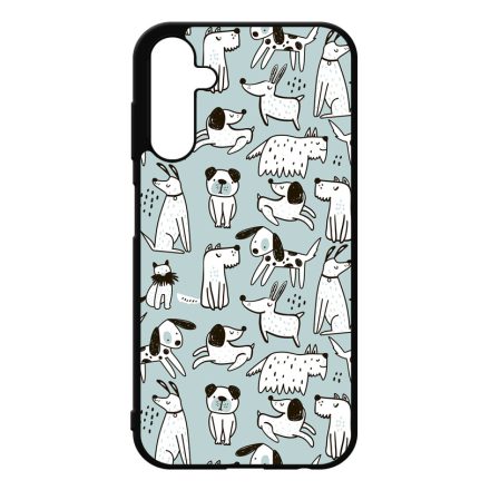 Türkiz aranyos rajzolt kutya mintás Samsung Galaxy A25 5G tok