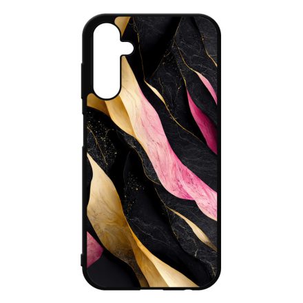 Szépséges fekete-pink és arany márvány mintás Samsung Galaxy A25 5G tok