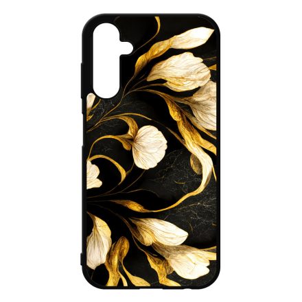 Fekete-arany kála szatén hatású Art Samsung Galaxy A25 5G tok