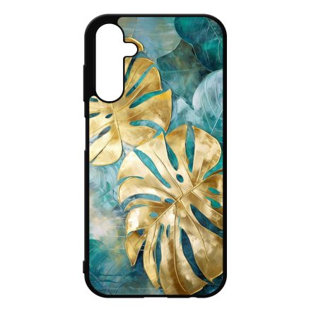 Gyönyörű kék aranyló levelek Art Samsung Galaxy A25 5G tok