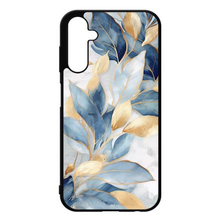 Gyönyörű kék és arany leveles Art Samsung Galaxy A25 5G tok