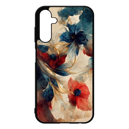 Gyönyörű piros-kék virágos Art Samsung Galaxy A25 5G tok