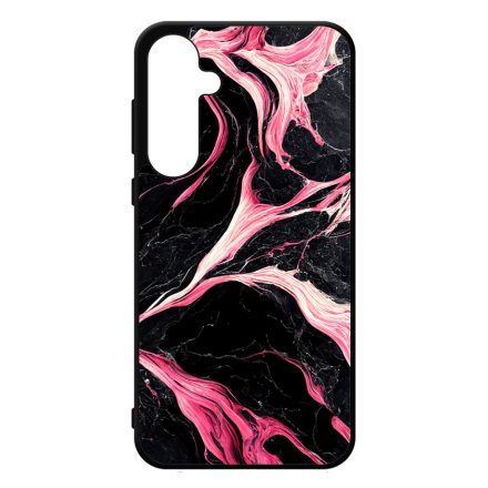 Gyönyörű fekete-pink márvány mintás Samsung Galaxy A35 tok