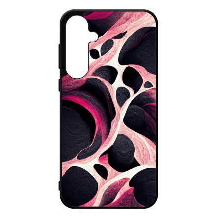 Gyönyörű fekete-fehér és pink márvány mintás Samsung Galaxy A35 tok