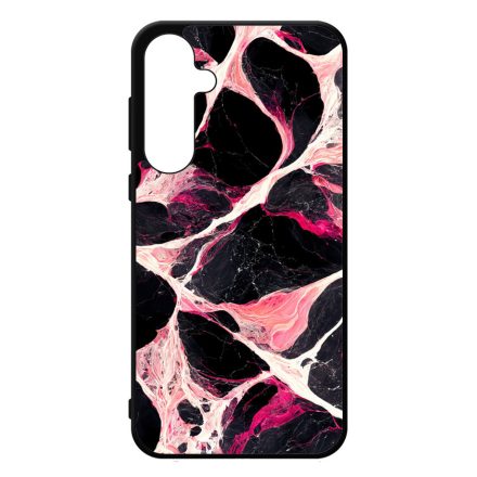 Különleges fekete-fehér és pink márvány mintás Samsung Galaxy A35 tok
