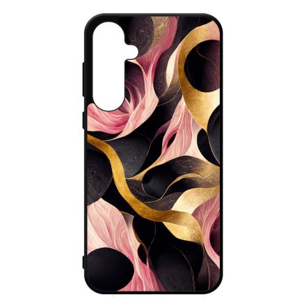 Aranyló fekete-pink márvány mintás Samsung Galaxy A35 tok