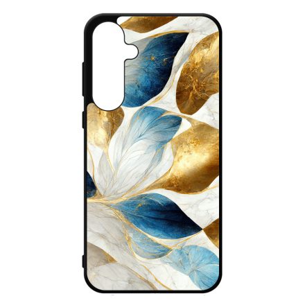 Csodaszép fehér-arany leveles márvány mintás Samsung Galaxy A35 tok