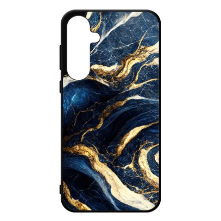 Gyönyörű kék és arany márvány mintás Samsung Galaxy A35 tok