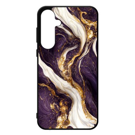 Szépséges lila-fehér és arany márvány mintás  Samsung Galaxy A35 tok