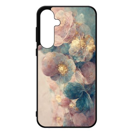 Pasztel rózsaszín és kék virágos Art Samsung Galaxy A35 tok