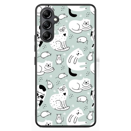 Tündéri macska-egér mintás Samsung Galaxy A54 5G tok