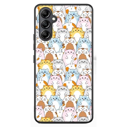 Tündéri Kawaii cica mintás Samsung Galaxy A54 5G tok