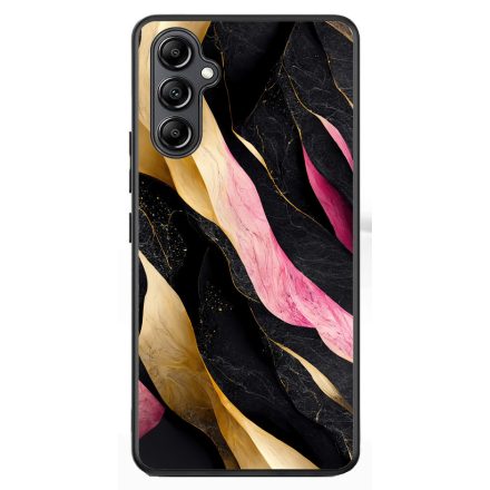 Szépséges fekete-pink és arany márvány mintás Samsung Galaxy A54 5G tok