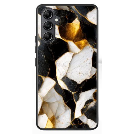 Luxury fekete-fehér és arany márvány mintás Samsung Galaxy A54 5G tok