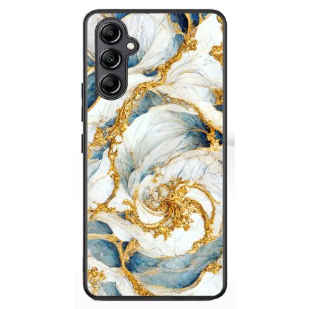 Örvénylő fehér-kék és arany márvány mintás Samsung Galaxy A54 5G tok
