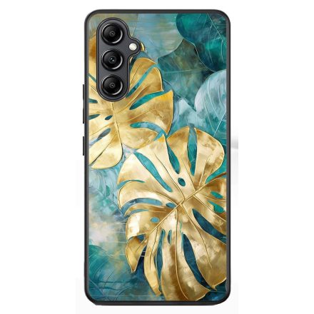 Gyönyörű kék aranyló levelek Art Samsung Galaxy A54 5G tok
