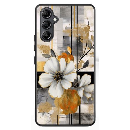 Különleges arany és fehér virágos absztrakt Art Samsung Galaxy A54 5G tok