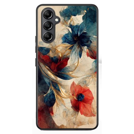 Gyönyörű piros-kék virágos Art Samsung Galaxy A54 5G tok