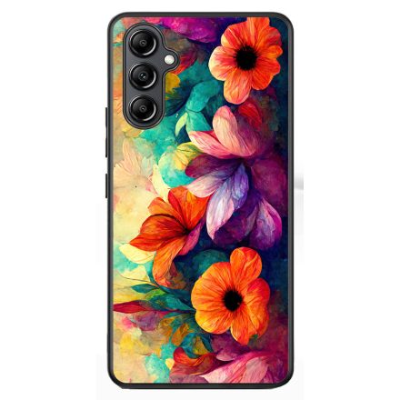 Festett hatású színes virágos Art Samsung Galaxy A54 5G tok