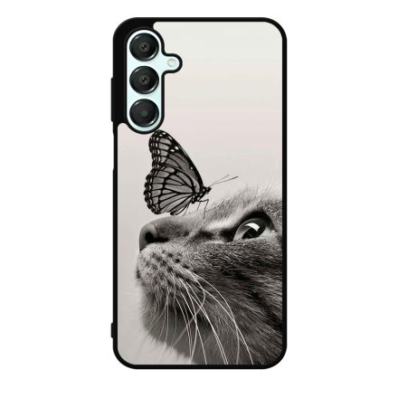 Cica és Pillangó - macskás Samsung Galaxy A55 tok
